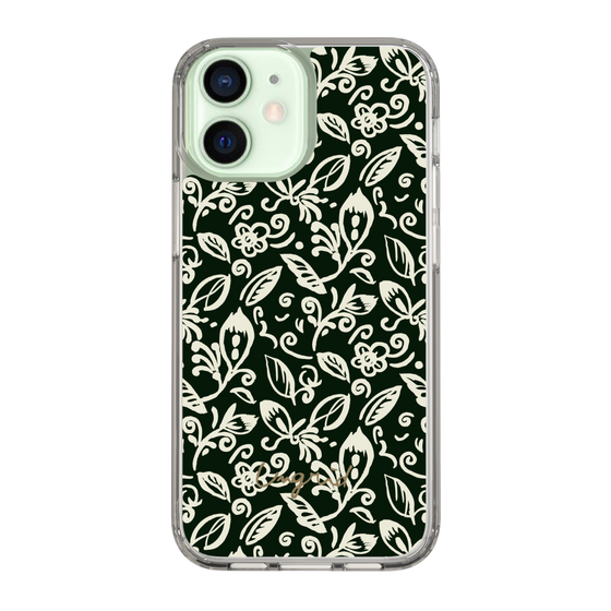 Slim Protection Case［ Ungrid - FlowerPrint - Black ］