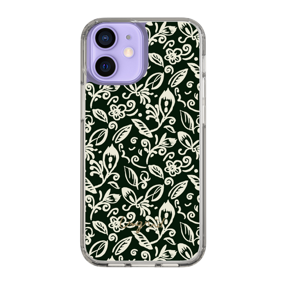 Slim Protection Case［ Ungrid - FlowerPrint - Black ］