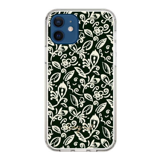 Slim Protection Case［ Ungrid - FlowerPrint - Black ］