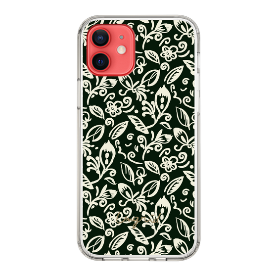 Slim Protection Case［ Ungrid - FlowerPrint - Black ］