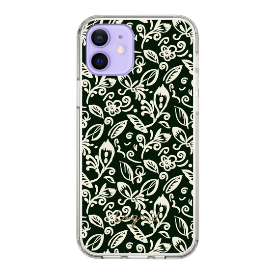 Slim Protection Case［ Ungrid - FlowerPrint - Black ］