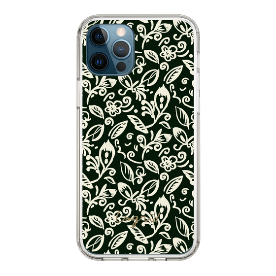 Slim Protection Case［ Ungrid - FlowerPrint - Black ］