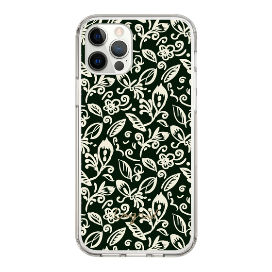 Slim Protection Case［ Ungrid - FlowerPrint - Black ］