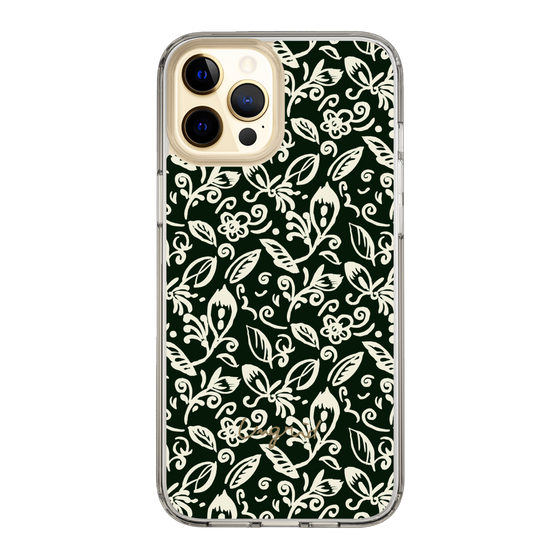 Slim Protection Case［ Ungrid - FlowerPrint - Black ］
