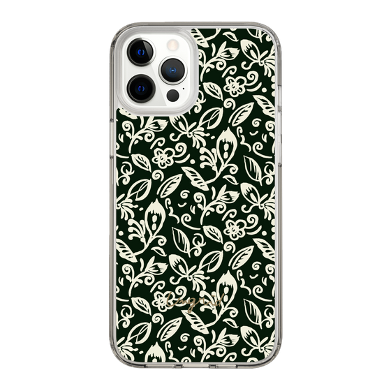 Slim Protection Case［ Ungrid - FlowerPrint - Black ］