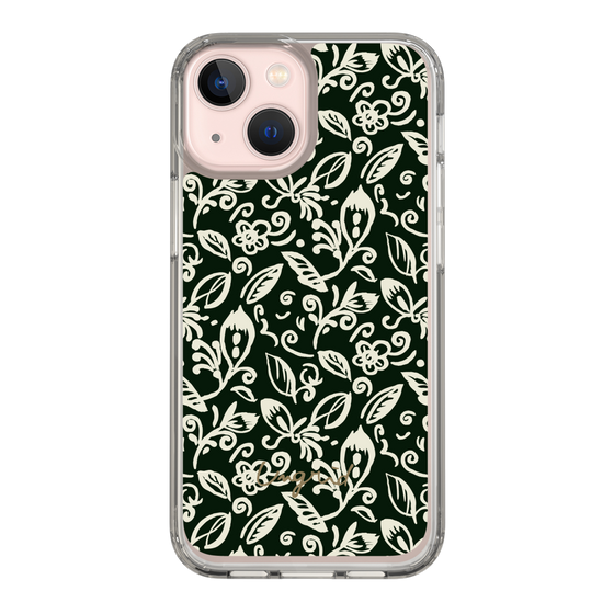 Slim Protection Case［ Ungrid - FlowerPrint - Black ］