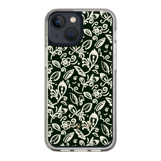Slim Protection Case［ Ungrid - FlowerPrint - Black ］