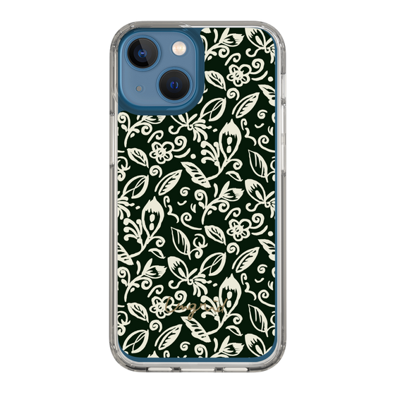 Slim Protection Case［ Ungrid - FlowerPrint - Black ］