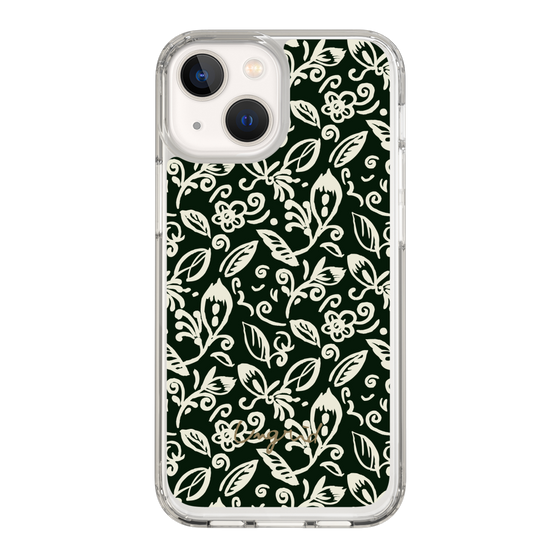 Slim Protection Case［ Ungrid - FlowerPrint - Black ］