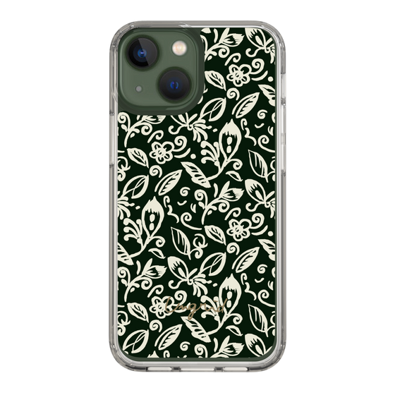 Slim Protection Case［ Ungrid - FlowerPrint - Black ］