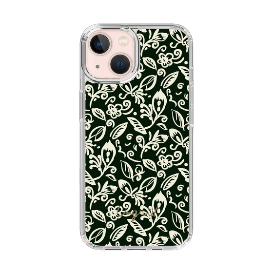 Slim Protection Case［ Ungrid - FlowerPrint - Black ］