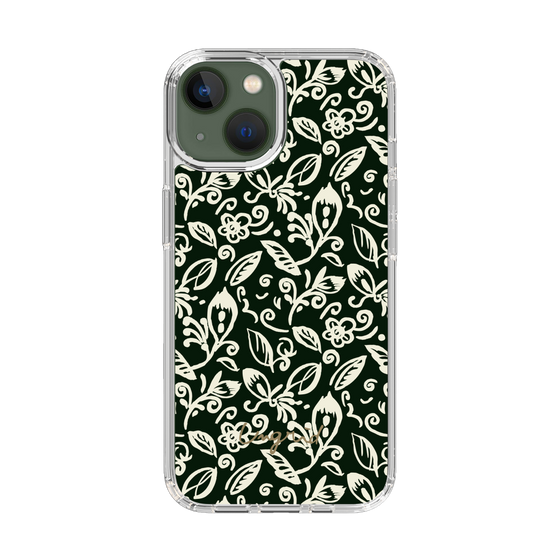 Slim Protection Case［ Ungrid - FlowerPrint - Black ］