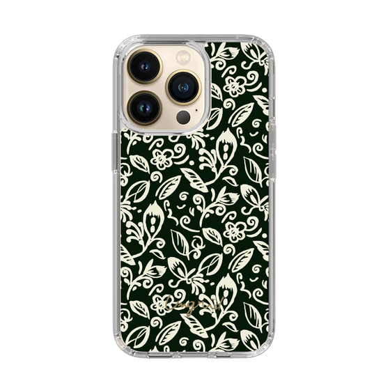 Slim Protection Case［ Ungrid - FlowerPrint - Black ］