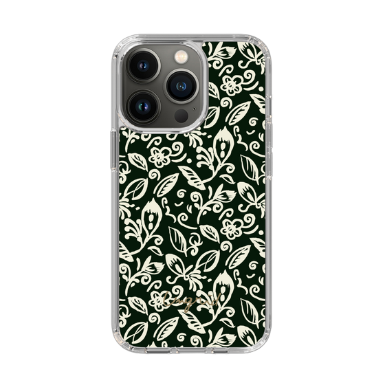 Slim Protection Case［ Ungrid - FlowerPrint - Black ］