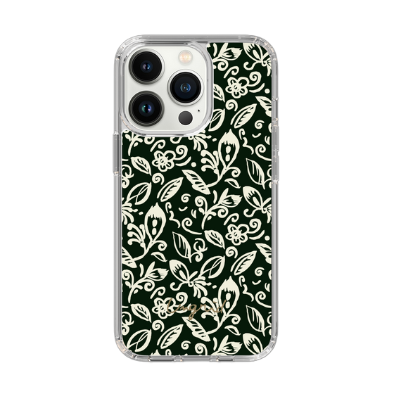 Slim Protection Case［ Ungrid - FlowerPrint - Black ］