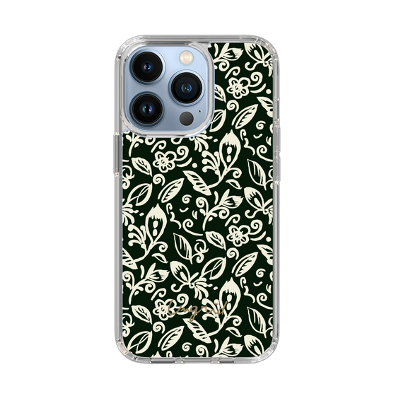 Slim Protection Case［ Ungrid - FlowerPrint - Black ］