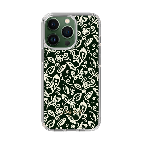 Slim Protection Case［ Ungrid - FlowerPrint - Black ］