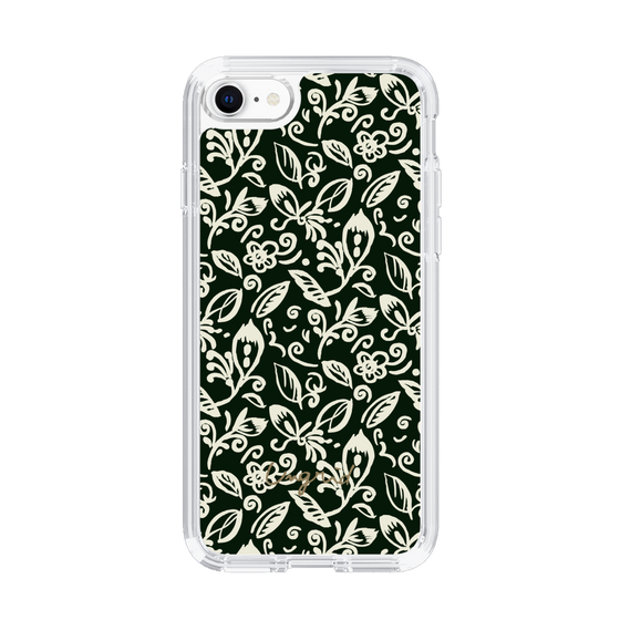 Slim Protection Case［ Ungrid - FlowerPrint - Black ］