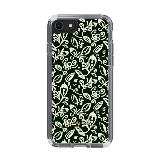 Slim Protection Case［ Ungrid - FlowerPrint - Black ］