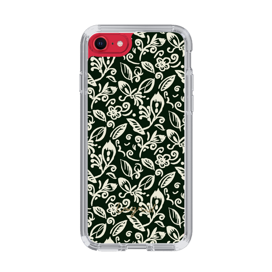 Slim Protection Case［ Ungrid - FlowerPrint - Black ］