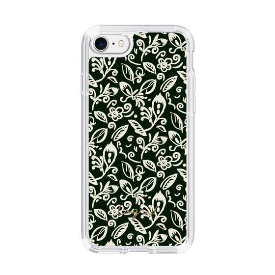 Slim Protection Case［ Ungrid - FlowerPrint - Black ］