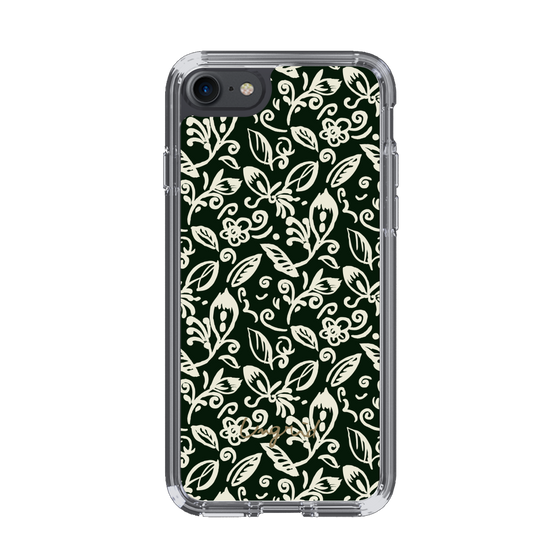 Slim Protection Case［ Ungrid - FlowerPrint - Black ］