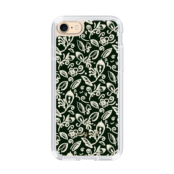 Slim Protection Case［ Ungrid - FlowerPrint - Black ］