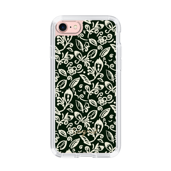 Slim Protection Case［ Ungrid - FlowerPrint - Black ］