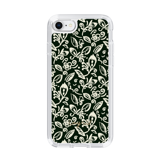 Slim Protection Case［ Ungrid - FlowerPrint - Black ］
