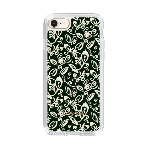 Slim Protection Case［ Ungrid - FlowerPrint - Black ］