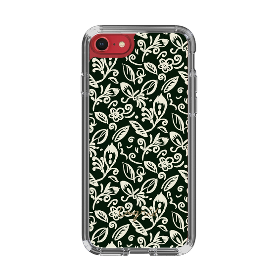 Slim Protection Case［ Ungrid - FlowerPrint - Black ］
