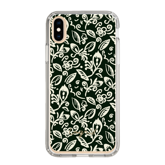 Slim Protection Case［ Ungrid - FlowerPrint - Black ］