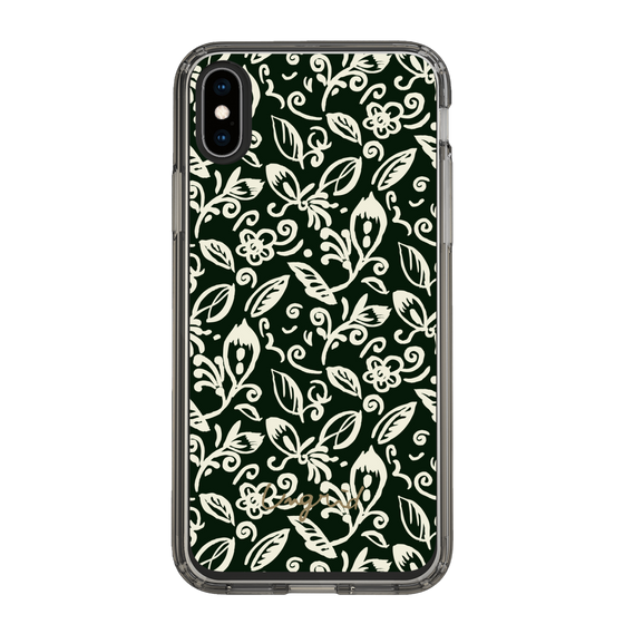 Slim Protection Case［ Ungrid - FlowerPrint - Black ］