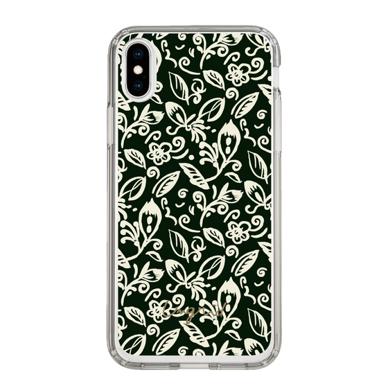 Slim Protection Case［ Ungrid - FlowerPrint - Black ］