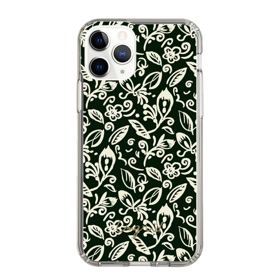 Slim Protection Case［ Ungrid - FlowerPrint - Black ］