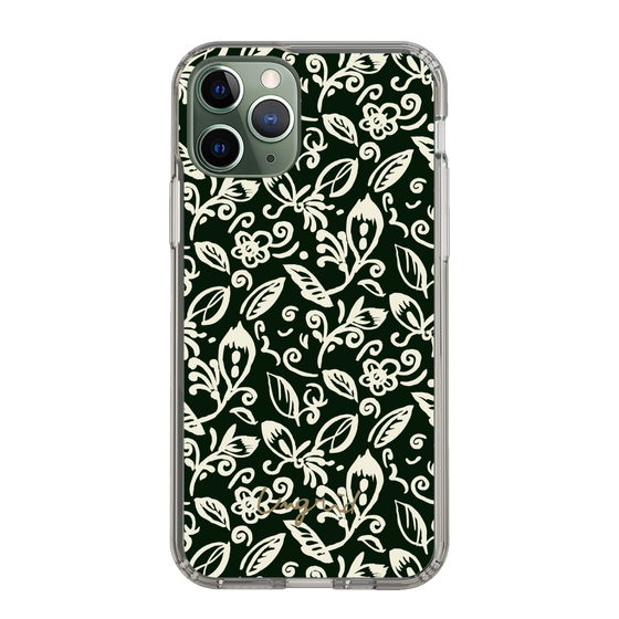 Slim Protection Case［ Ungrid - FlowerPrint - Black ］
