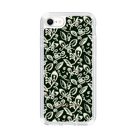 Slim Protection Case［ Ungrid - FlowerPrint - Black ］