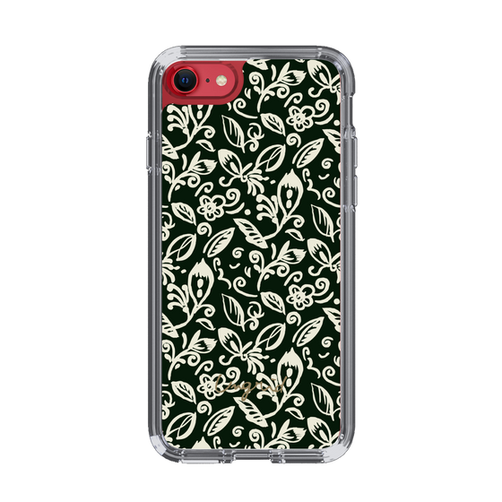 Slim Protection Case［ Ungrid - FlowerPrint - Black ］