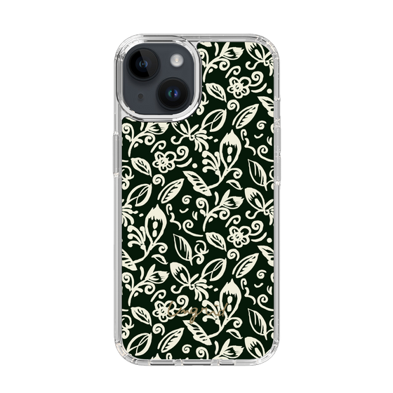 Slim Protection Case［ Ungrid - FlowerPrint - Black ］