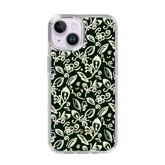 Slim Protection Case［ Ungrid - FlowerPrint - Black ］