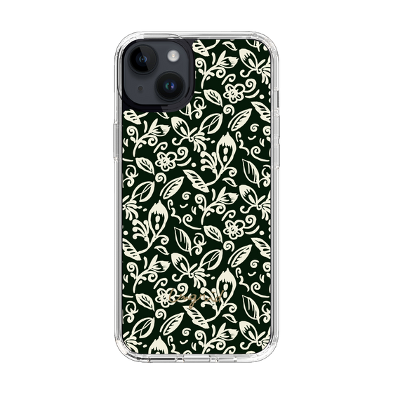 Slim Protection Case［ Ungrid - FlowerPrint - Black ］