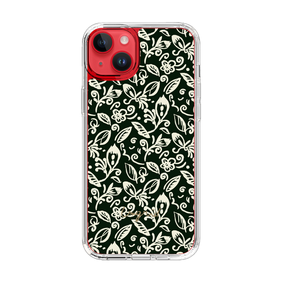 Slim Protection Case［ Ungrid - FlowerPrint - Black ］
