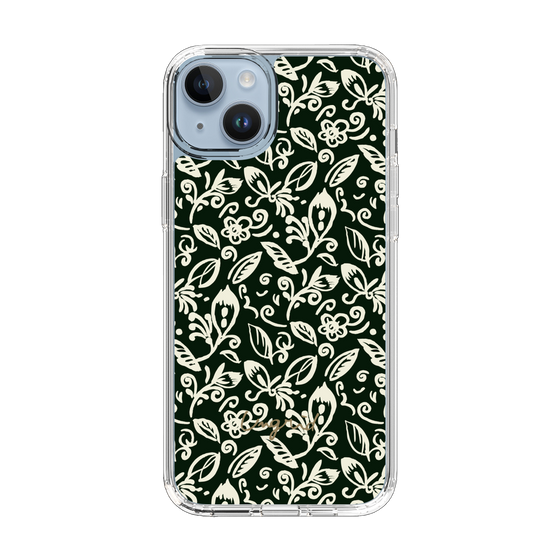 Slim Protection Case［ Ungrid - FlowerPrint - Black ］