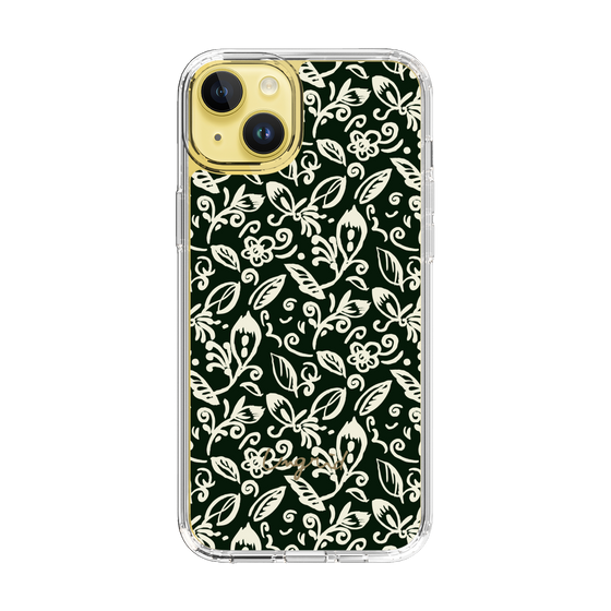 Slim Protection Case［ Ungrid - FlowerPrint - Black ］