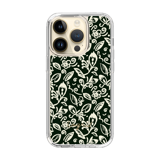 Slim Protection Case［ Ungrid - FlowerPrint - Black ］