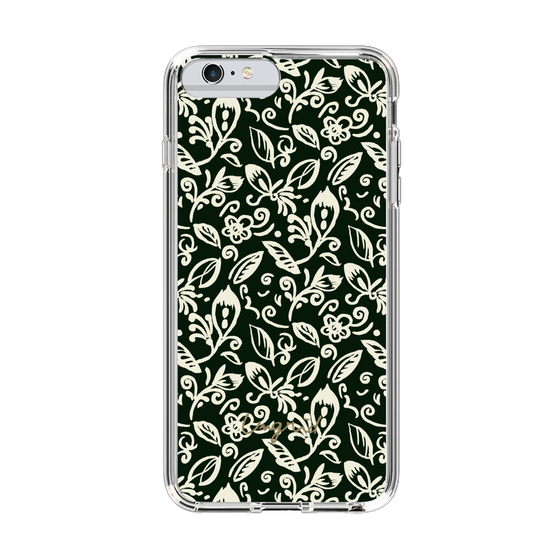 Slim Protection Case［ Ungrid - FlowerPrint - Black ］