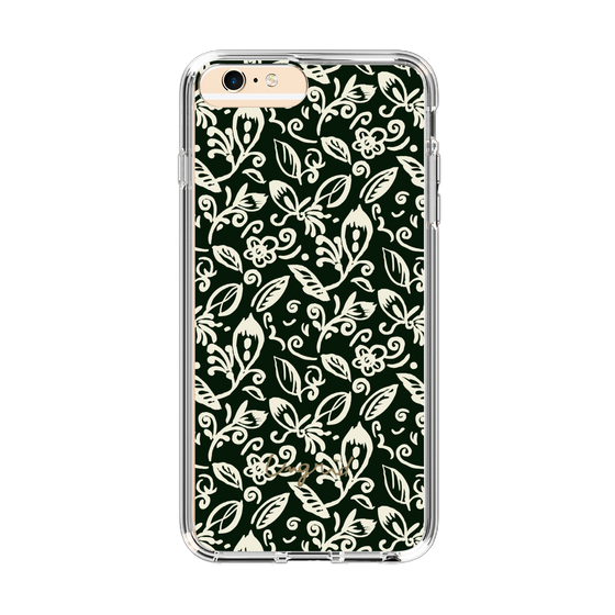 Slim Protection Case［ Ungrid - FlowerPrint - Black ］