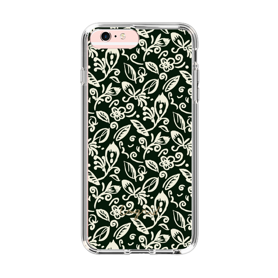 Slim Protection Case［ Ungrid - FlowerPrint - Black ］