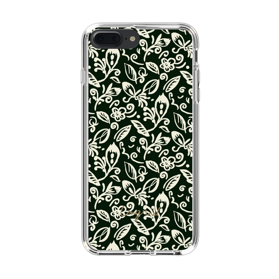 Slim Protection Case［ Ungrid - FlowerPrint - Black ］