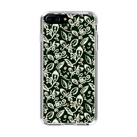 Slim Protection Case［ Ungrid - FlowerPrint - Black ］